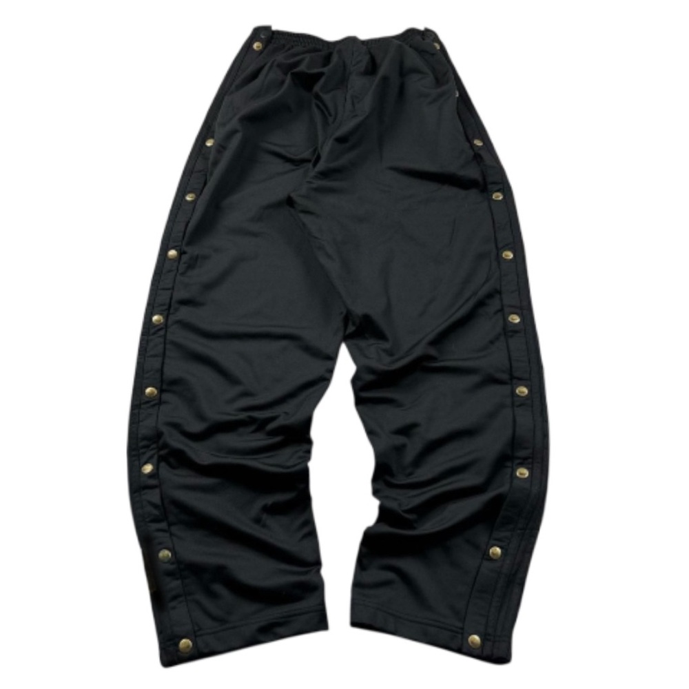 VINTAGE 00s ADIDAS POPPER TRACKSUIT BOTTOMS BLACK
